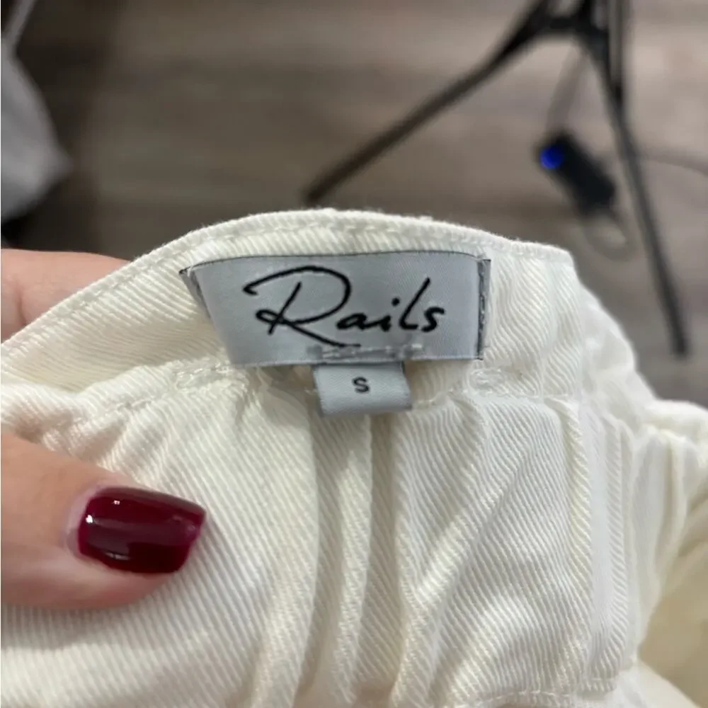 Rails White High Waisted Paperbag Shorts Small